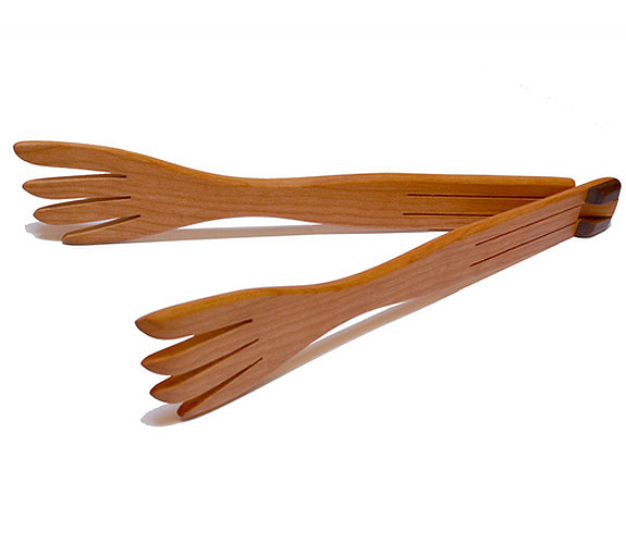 Cherry Wood Folding Salad Forks by Jonathon's Spoons